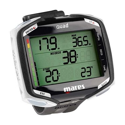 Potápěčský Počítač MARES QUAD Černá - Bílá