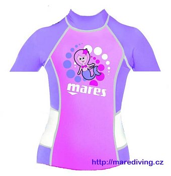 Tričko MARES RASH GUARD - Krátký Rukáv - Dívčí 2 - 7Let L / 5-6 let