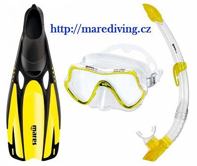 Maska + Šnorchl + Ploutve - MARES PURE VISION SET Modrá 40 / 41