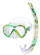 Maska + Šnorchl + Ploutve MARES VENTO ENERGY + X-ONE JR. - Junior Set - Dětský Zelená S 30-34 Růžová