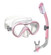 Maska + Suchý Šnorchl - Mares VENTO JR DRY Combo - Dětský Růžová