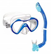 Potápěčská Maska + Šnorchl Mares DRY set - Dětský set se suchým šnorchlem Modrá