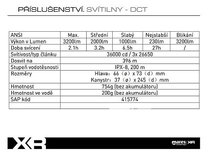 Potápěčská Svítilna MARES XR DCT