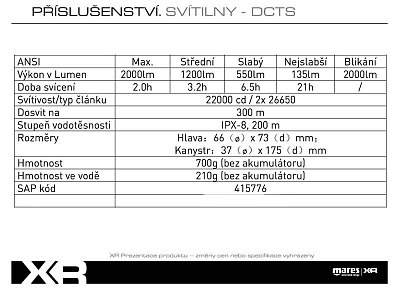 Potápěčská Svítilna MARES XR DCTS