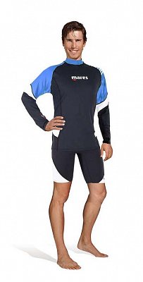 Tričko MARES RASH GUARD LOOSE FIT Long Sleeve - Dlouhý Rukáv - Volný střih - Pánské M Modrá