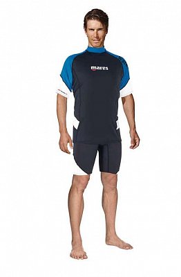 Tričko MARES RASH GUARD LOOSE FIT Short Sleeve - Krátký Rukáv - Volný střih - Pánské XS Modrá