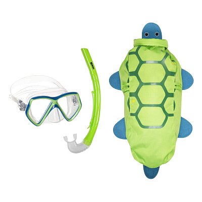 Maska + Šnorchl + Batoh - Mares ZOO - Dětský Snorchloací Set Fialová - Chobotnice