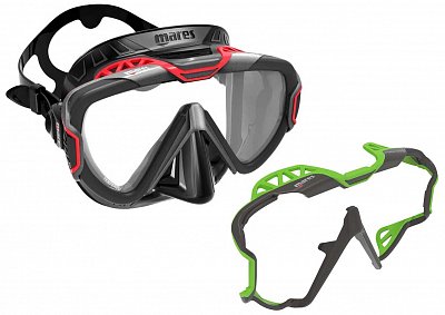 Potápěčská Maska MARES PURE WIRE + Druhý Rám ZDARMA Čirá - Modrá Černo - Zelený rám