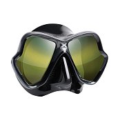 Potápěčská maska mares x-vision ultra ls zrcadlová skla liquidskin černá / černá - sklo zlaté barvy