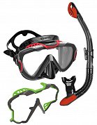 Potápěčská Maska + Suchý Šnorch + Druhý Rám - Mares PURE WIRE SET Čirá - Žlutá Černo - Žlutý rám