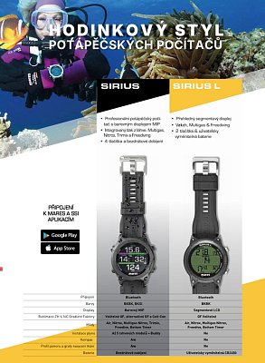 Potápěčský Počítač MARES SIRIUS + Lahvový Modul Černá