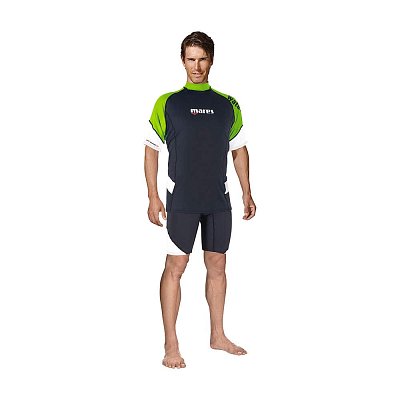 Tričko MARES RASH GUARD LOOSE FIT Short Sleeve - Krátký Rukáv - Volný střih - Pánské XXL Zelená